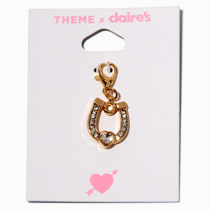 T H E M E x Claire&#39;s Gold-tone Pav&eacute; Horseshoe Charm,