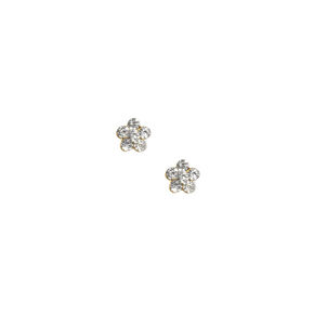 18kt Gold Plated 5MM Crystal Flower Stud Earrings,