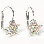 Silver 10MM Crystal Star Huggie Hoop Earrings,
