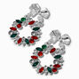 Holiday Wreath Gemstone Drop Earrings,