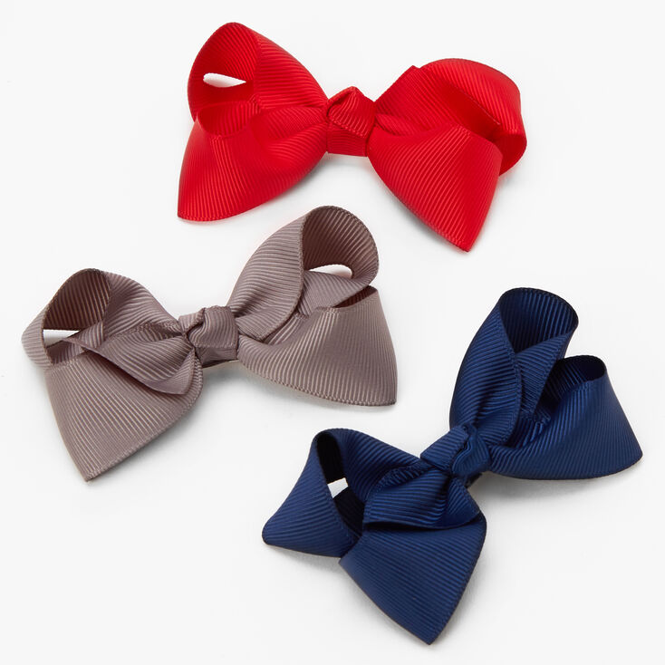 Claire&#39;s Club Uniform Bow Hair Clips - 3 Pack,