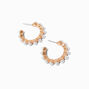 Gold-tone Pearl Trimmed Hoop Earrings,
