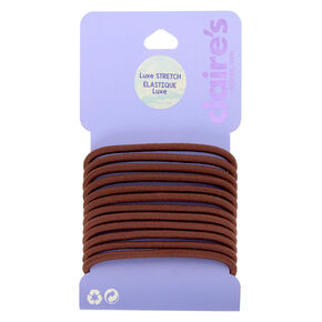 Luxe Hair Ties - Brown, 12 Pack,