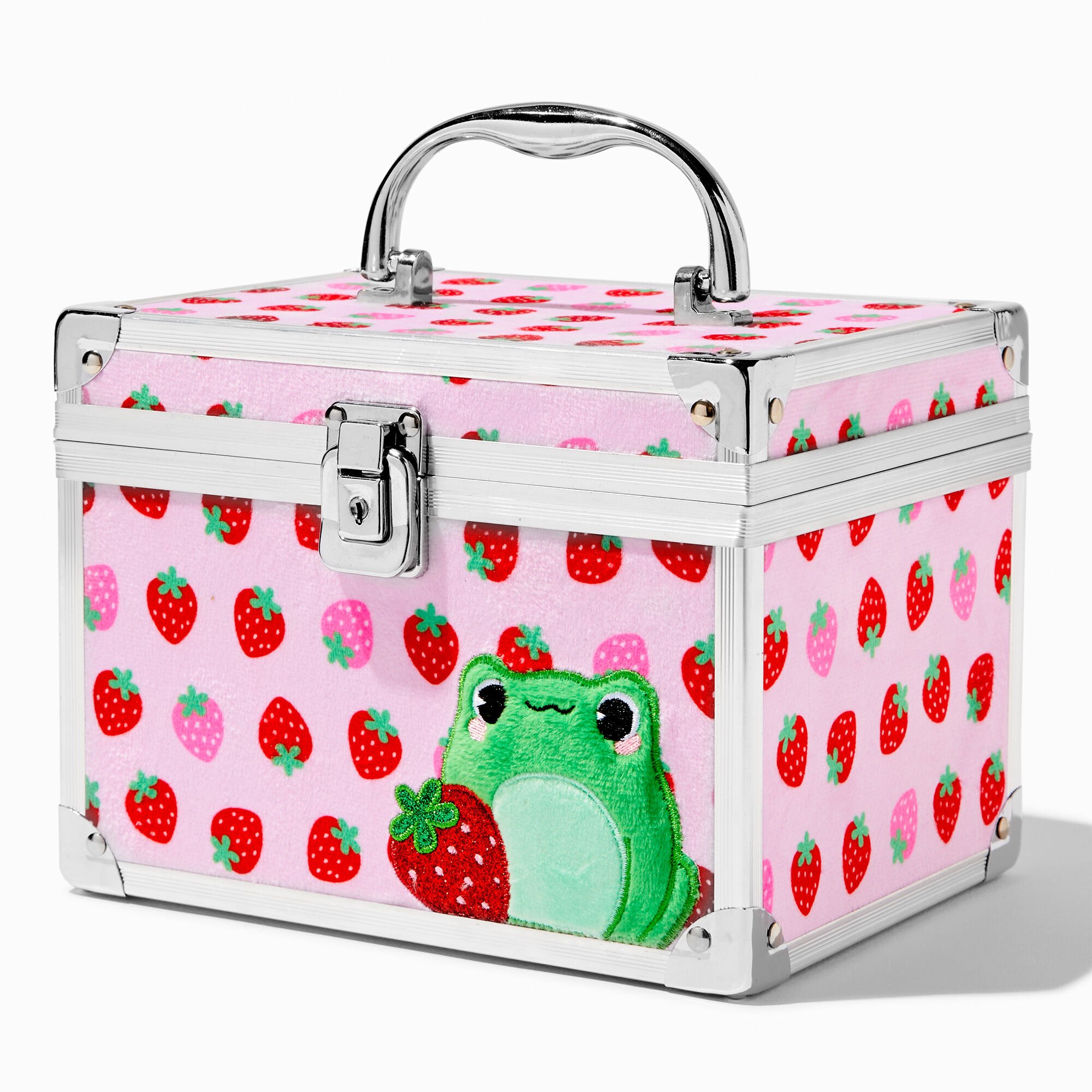 View Claires Strawberry Frog Plush Lock Box Silver information