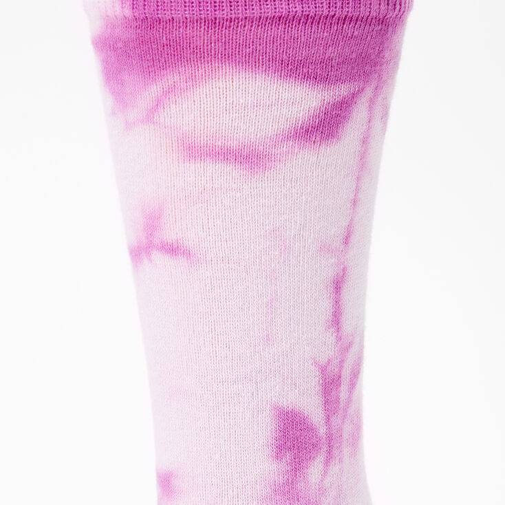 Tie Dye Crew Socks - Purple,