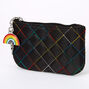 Rainbow Stitched Quilted Coin Purse - Black,