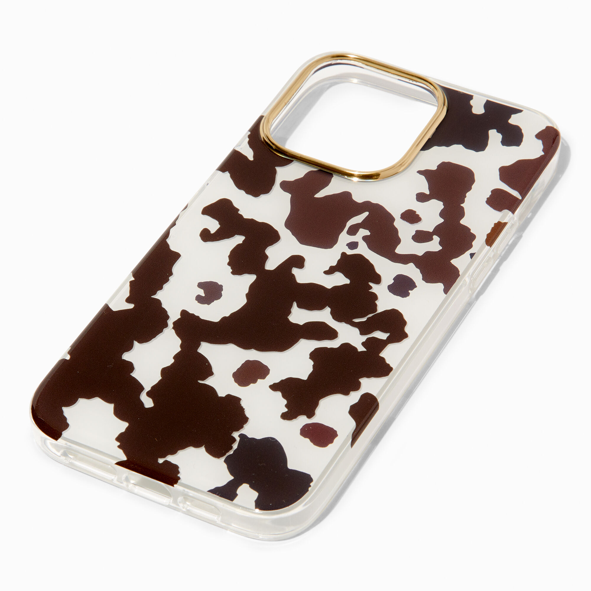 View Claires Cow Print Protective Phone Case Fits Iphone 14 Pro Max White information