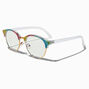 Solar Blue Light Reducing Rainbow Glitter Round Clear Lens Frames,