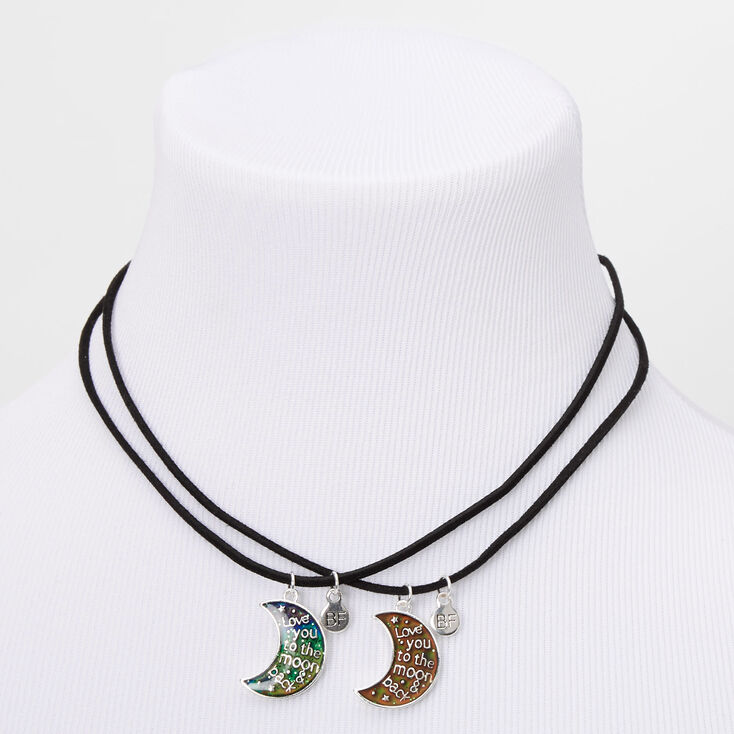 Best Friends Mood Moon Pendant Cord Necklaces - 2 Pack,