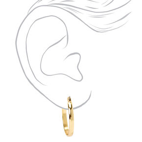 Gold-tone 25MM Thick Hoop Earrings,