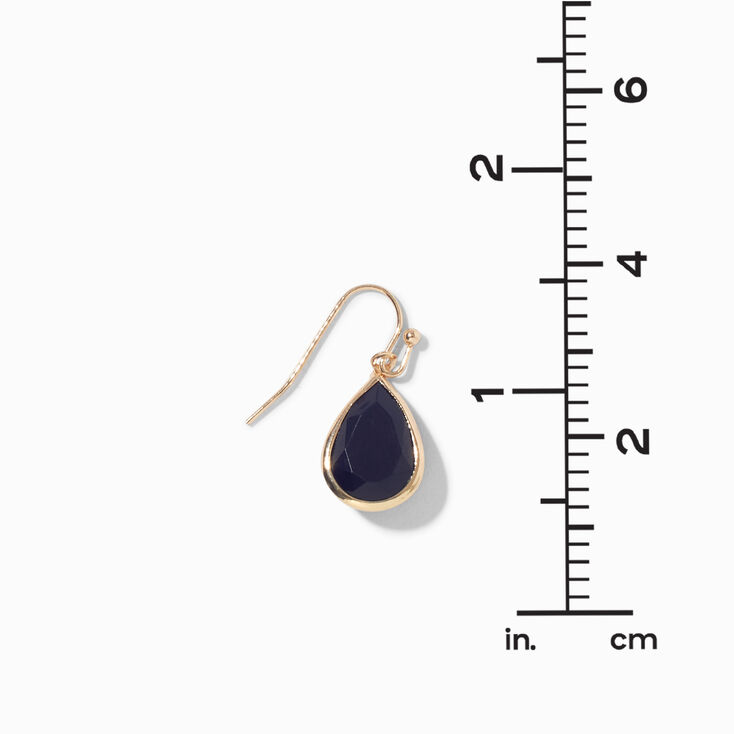 Black Teardrop 0.5&quot; Drop Earrings,