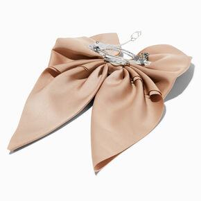 Champagne Satin Bow Barrette Hair Clip,