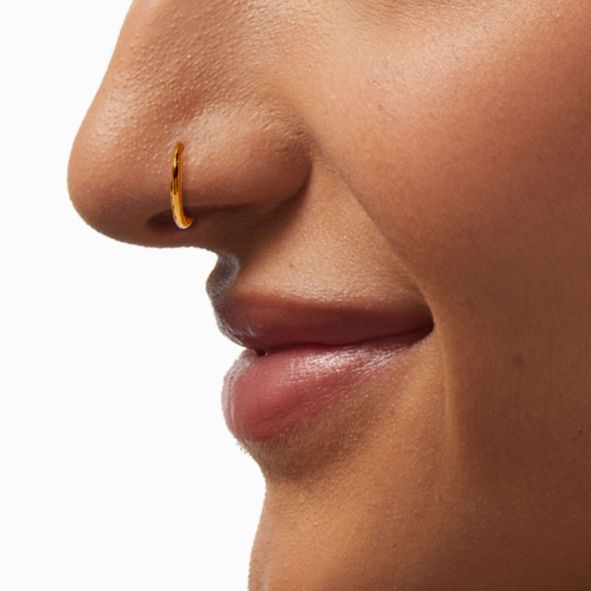 Crystal 18G Gold tone Titanium Nose Ring Claire s US