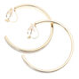 Gold 35MM Glitter Hoop Clip-On Hoop Earrings - Silver,