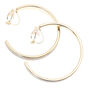 Gold 35MM Glitter Hoop Clip On Hoop Earrings - Silver,