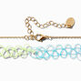 Ombr&eacute; Heart Beaded Choker &amp; Rainbow Tattoo Chokers - 2 Pack,