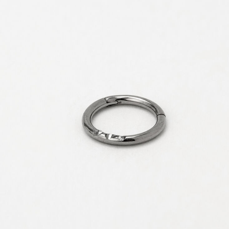 Silver-tone Titanium Triple Crystal Hoop 16G Nose Ring,