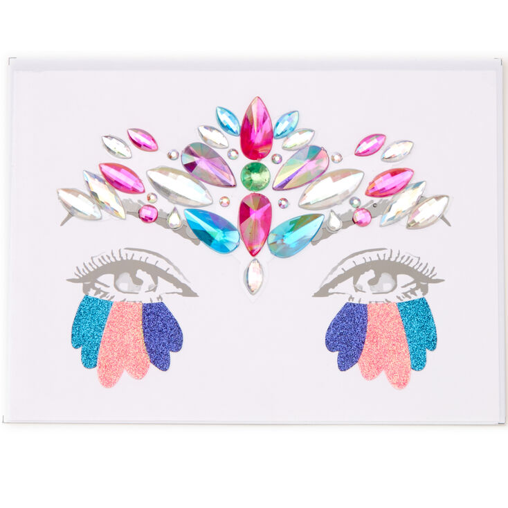 Claire's Autocollants pour le visage avec strass et paillettes