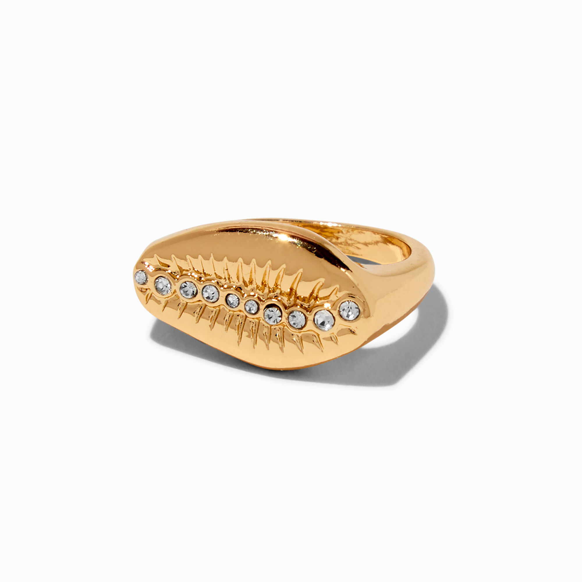 View Claires Tone Embellished Seashell Ring Gold information