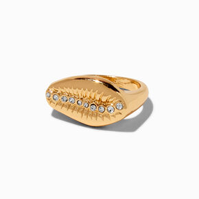 Gold-tone Embellished Seashell Ring,