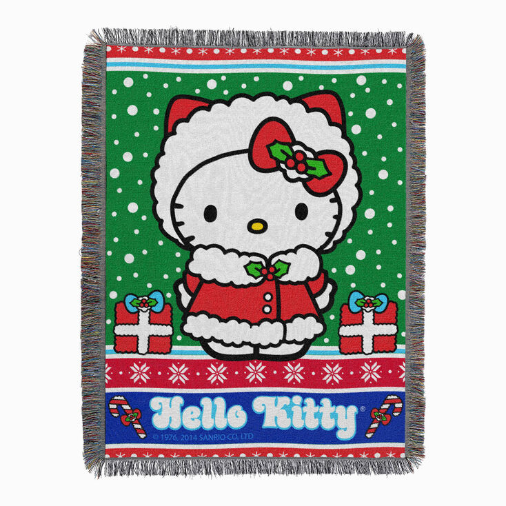 Hello Kitty&reg; Snowy Kitty Holiday Woven Tapestry Throw &#40;ds&#41;,
