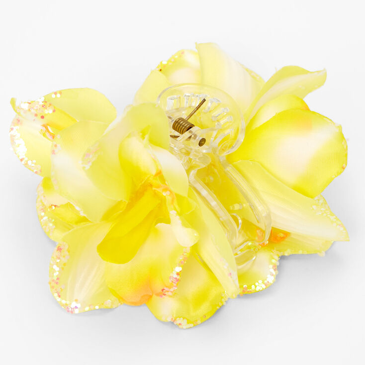 Yellow Orchid Flower Hair Claw,