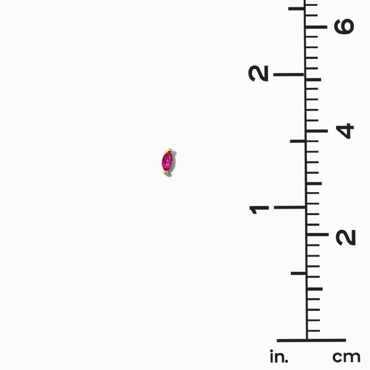 C LUXE by Claire&#39;s 18k Yellow Gold Plated Fuchsia Cubic Zirconia Marquise Stud Earrings,
