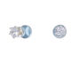 Silver Cubic Zirconia 3MM Round Magnetic Stud Earrings,