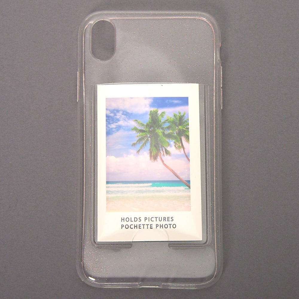 Clear Glitter Instax Mini Pocket Phone Case - Fits iPhone XR,