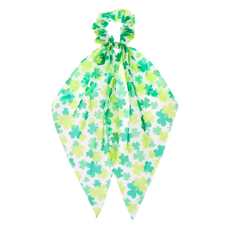 Claire's Petit chouchou foulard motif trèfle - Vert