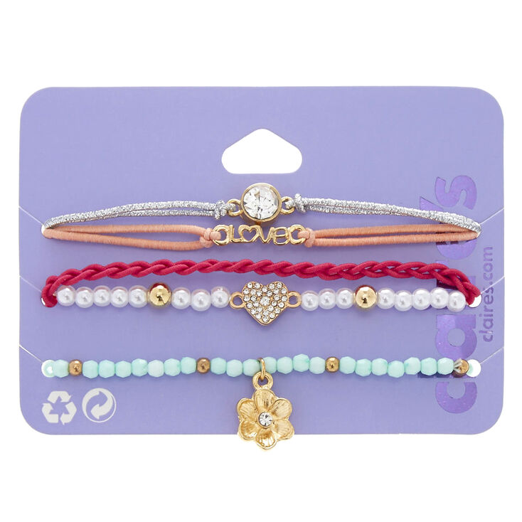 Lot de 5 bracelets &eacute;lastiques pastel assortis,
