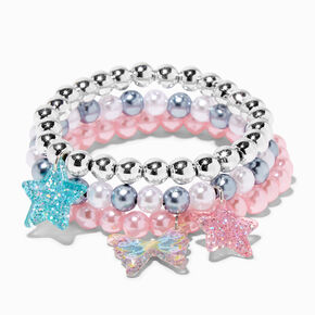 Claire&#39;s Club Glitter Fairy Beaded Stretch Bracelets - 3 Pack,
