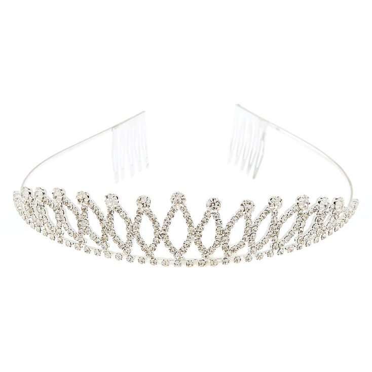 Silver Rhinestone Vine Tiara | Claire's US