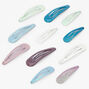 Cool Blue Multi Size Frost Snap Hair Clips - 22 Pack,