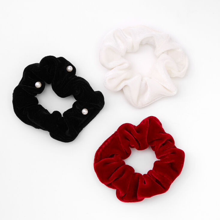 Claire&#39;s Club Velvet Hair Scrunchies - 3 Pack,