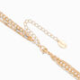 Gold-tone Twisted Medallion Multi-Strand Chain Necklace,