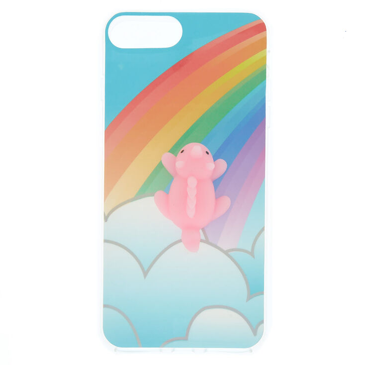 Coque de portable spongieuse licorne arc-en-ciel - Compatible avec iPhone 6/7/8 Plus,