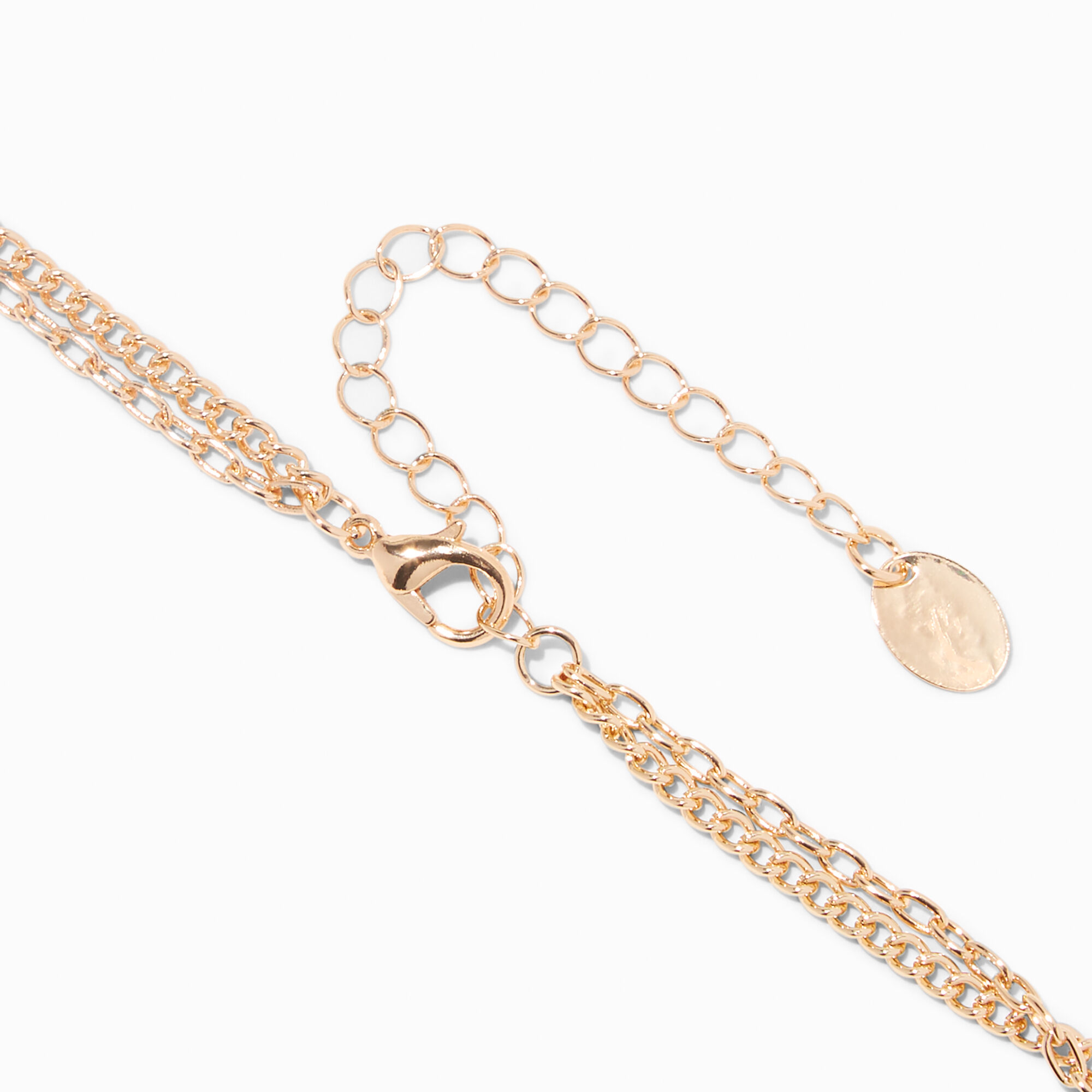 Gold-tone Pearl Drop Chain Y-Neck Multi-Strand Necklace,