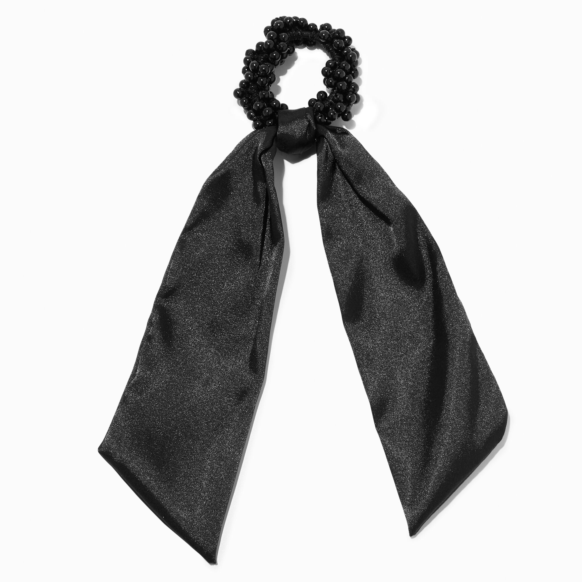 View Claires Beaded Hair Scrunchie Scarf Black information
