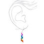 Silver-tone 1&quot; Rainbow Ribbon Twist Drop Earrings,