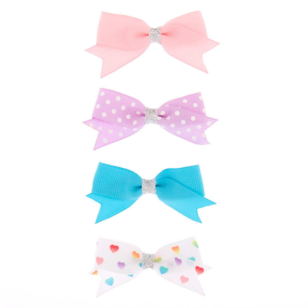 Claire's Club Hair Bow Clips - 4 Pack,