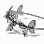 Black Organza Butterfly Double Row Headband,