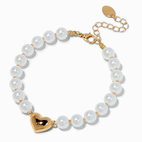 Bracelet c&oelig;ur couleur dor&eacute;e perle d&#39;imitation Mean Girls&trade; x Claire&#39;s,