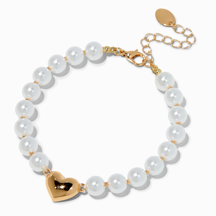 Mean Girls&trade; x Claire&#39;s Pearl Gold Heart Bracelet,