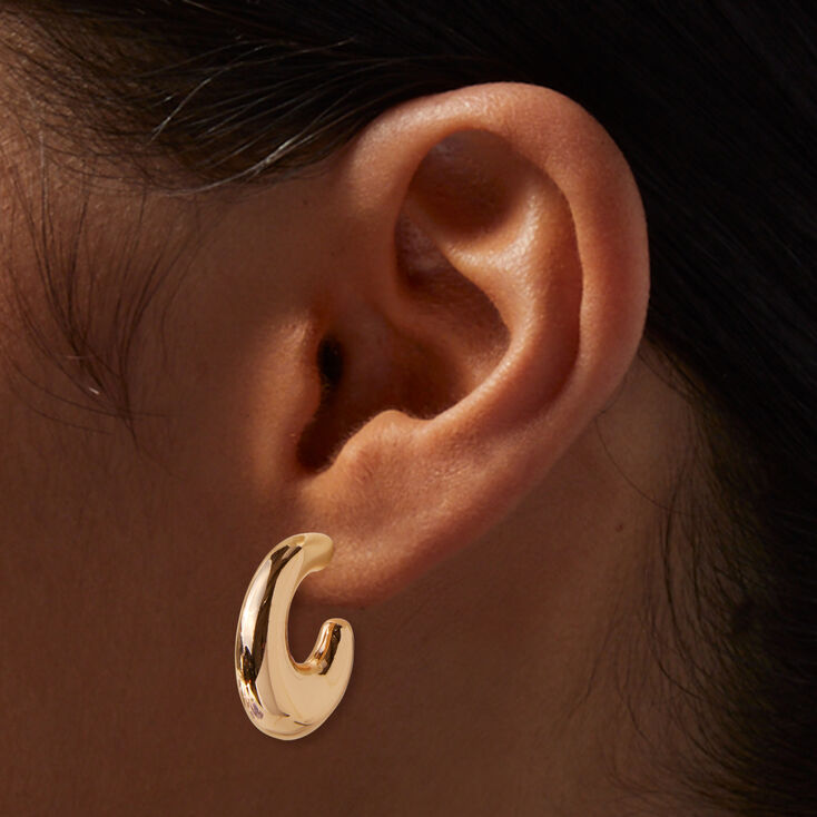 Gold-tone Comma Hoop Earrings ,