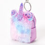 Furry Ombre Unicorn Mini Backpack Keychain,