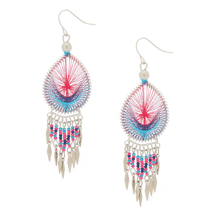 Claire's Pendantes filetées roses couleur argenté 8 cm