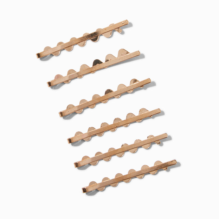 Gold-tone Wavy Hair Pins - 6 Pack,