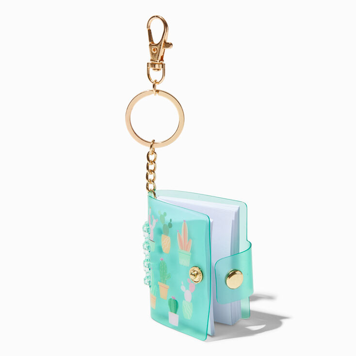 Cactus Print Mini Notebook Keyring,