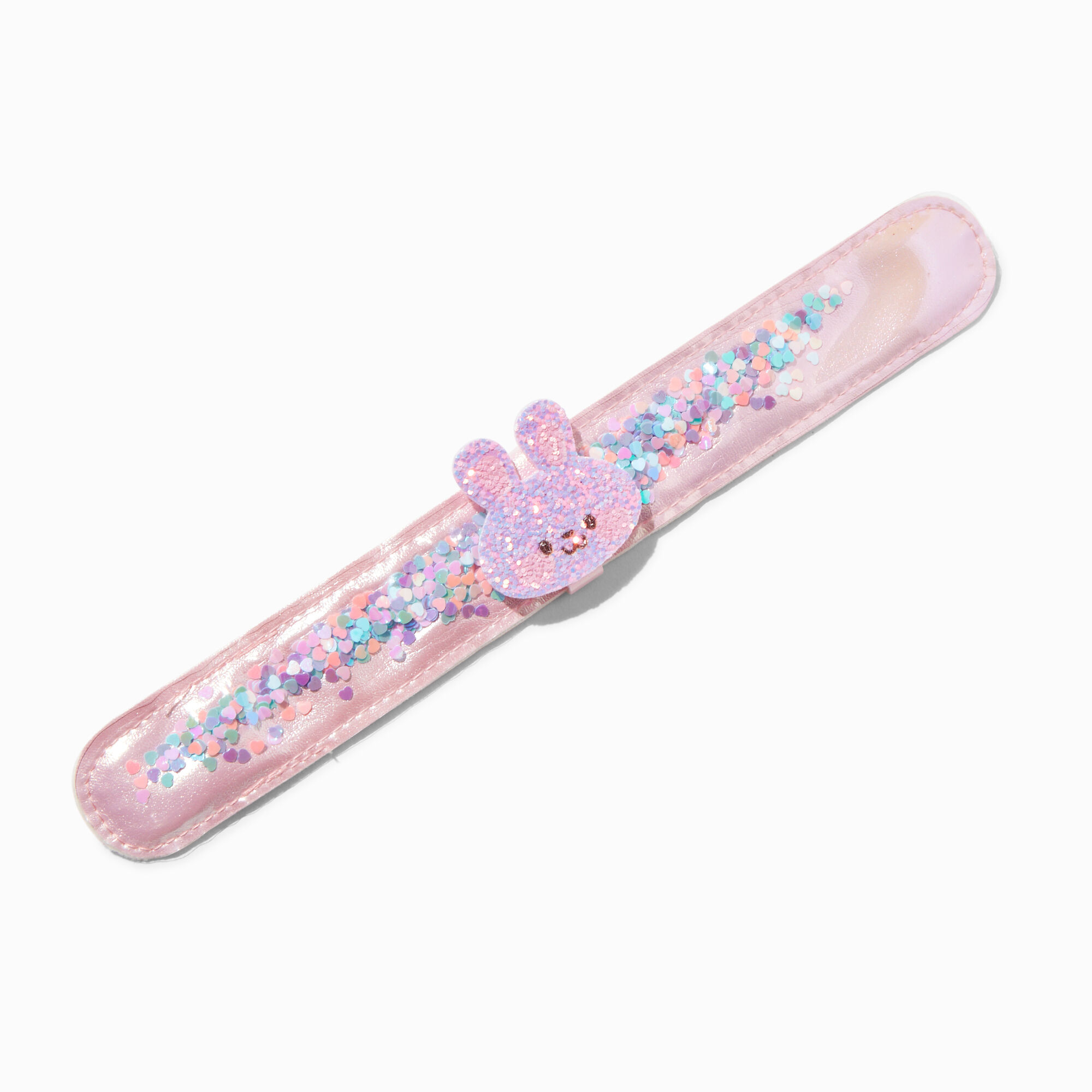 Claire s Club Pink Bunny Shaker Slap Bracelet